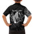 Philippines Tribal Family Matching Short Sleeve Bodycon Dress and Hawaiian Shirt King Lapu Lapu Black Version
