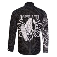 Philippines Tribal Family Matching Short Sleeve Bodycon Dress and Hawaiian Shirt King Lapu Lapu Black Version