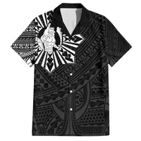 Philippines Tribal Family Matching Summer Maxi Dress and Hawaiian Shirt King Lapu Lapu Black Version