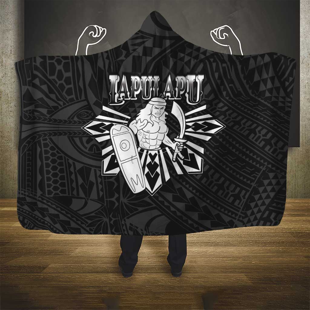 Philippines Tribal Hooded Blanket King Lapu Lapu Black Version