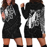 Philippines Tribal Hoodie Dress King Lapu Lapu Black Version