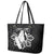 Philippines Tribal Leather Tote Bag King Lapu Lapu Black Version
