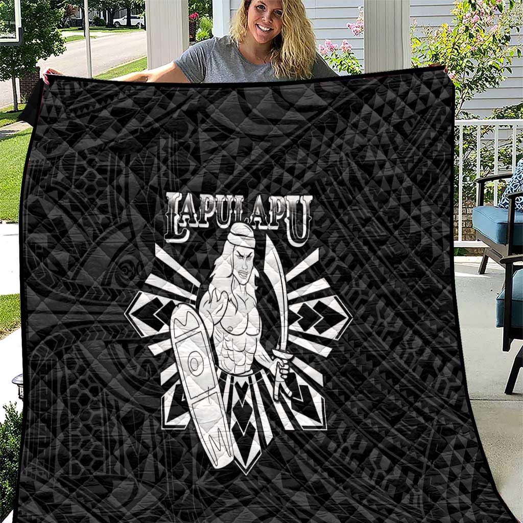 Philippines Tribal Quilt King Lapu Lapu Black Version LT05 Black - Polynesian Pride