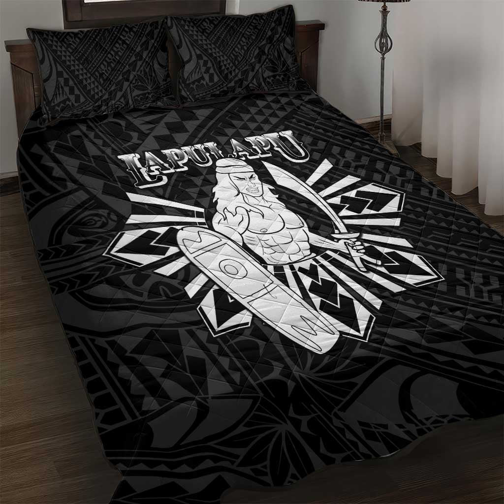 Philippines Tribal Quilt Bed Set King Lapu Lapu Black Version LT05 Black - Polynesian Pride