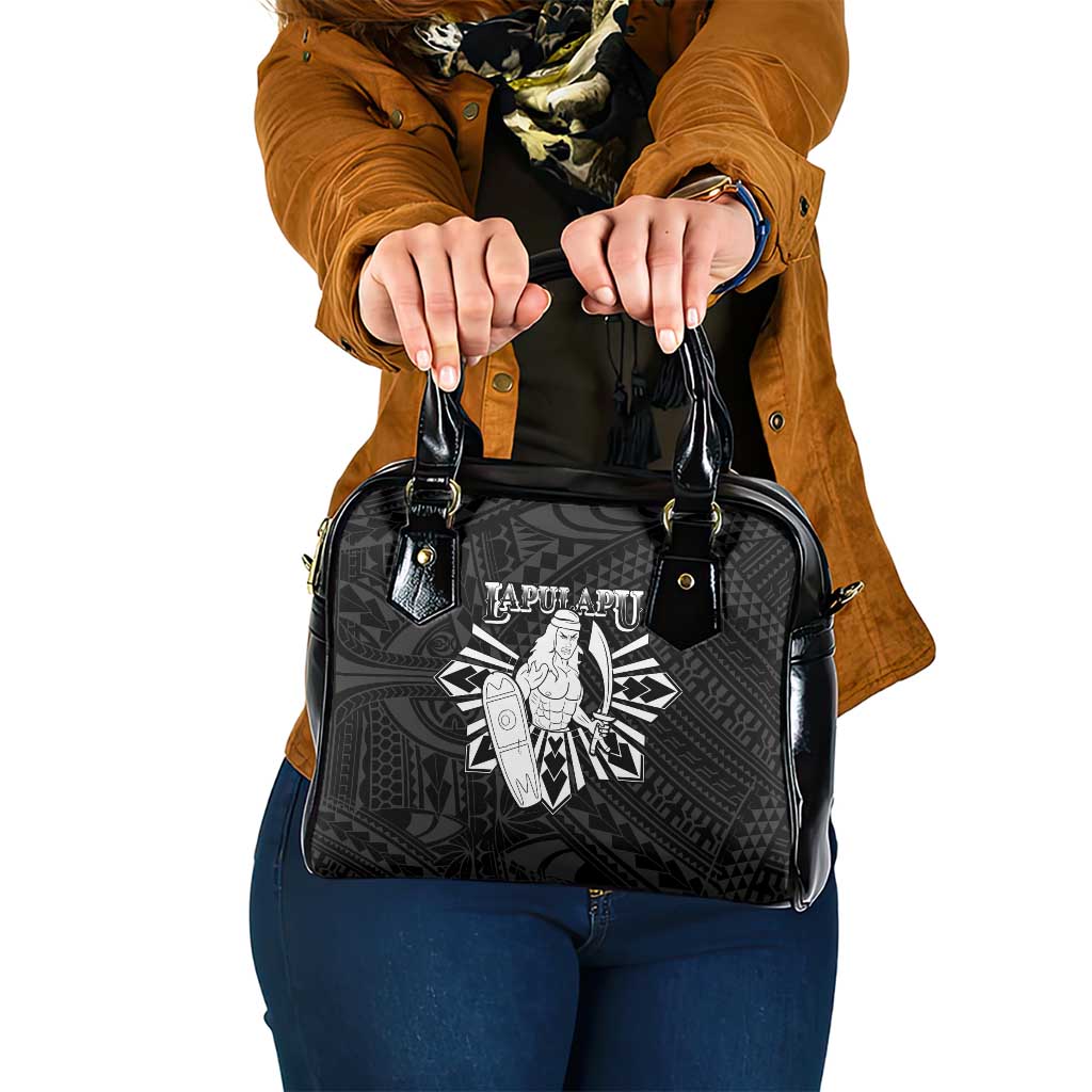 Philippines Tribal Shoulder Handbag King Lapu Lapu Black Version LT05 One Size Black - Polynesian Pride