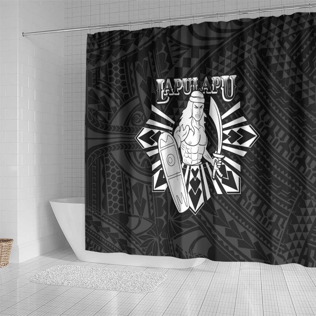 Philippines Tribal Shower Curtain King Lapu Lapu Black Version LT05 - Polynesian Pride