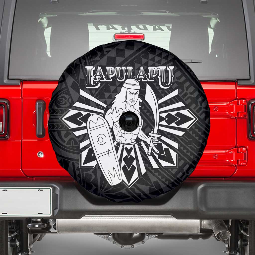Philippines Tribal Spare Tire Cover King Lapu Lapu Black Version LT05 - Polynesian Pride