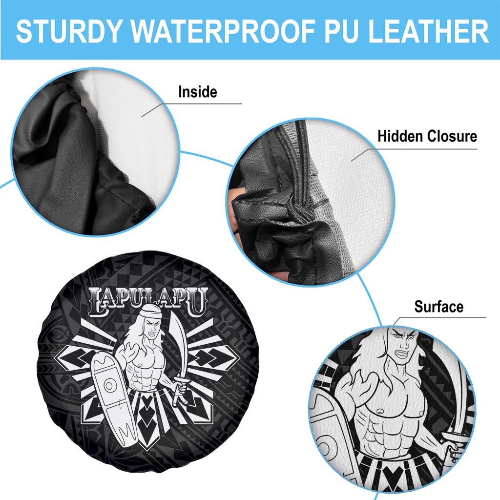 Philippines Tribal Spare Tire Cover King Lapu Lapu Black Version LT05 - Polynesian Pride