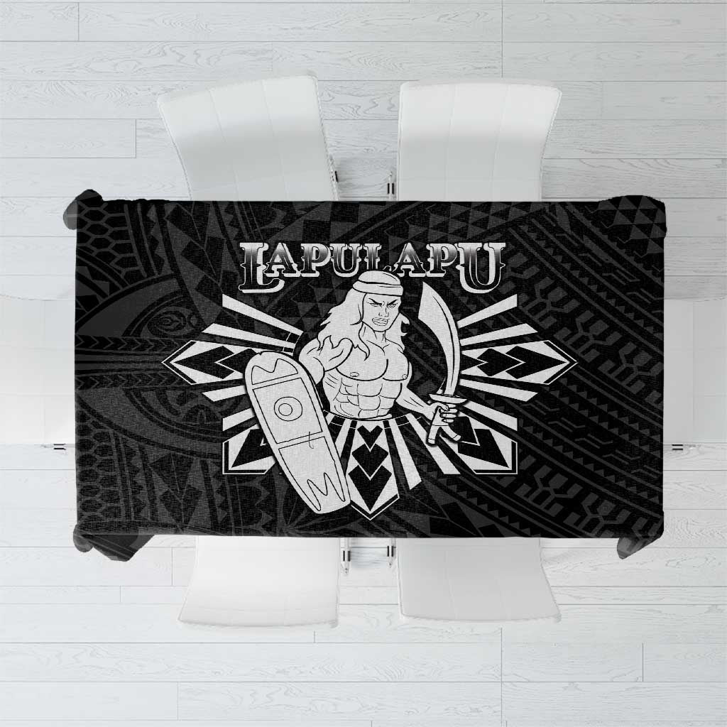 Philippines Tribal Tablecloth King Lapu Lapu Black Version LT05 Black - Polynesian Pride