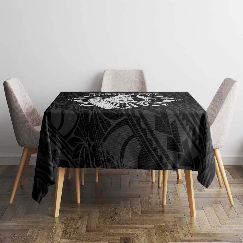 Philippines Tribal Tablecloth King Lapu Lapu Black Version LT05 - Polynesian Pride