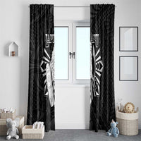 Philippines Tribal Window Curtain King Lapu Lapu Black Version