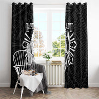 Philippines Tribal Window Curtain King Lapu Lapu Black Version