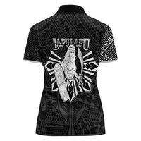 Philippines Tribal Women Polo Shirt King Lapu Lapu Black Version