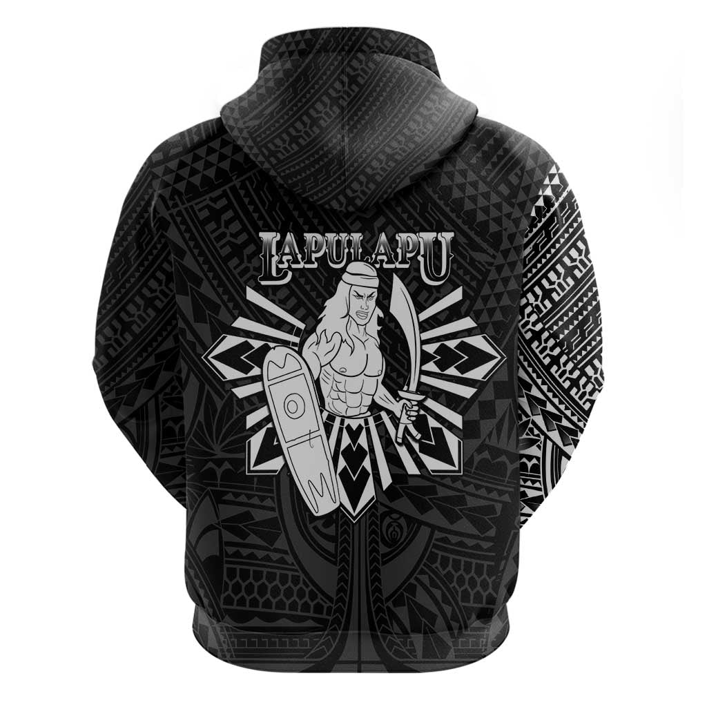 Philippines Tribal Zip Hoodie King Lapu Lapu Black Version LT05 - Polynesian Pride
