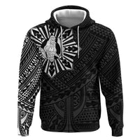 Philippines Tribal Zip Hoodie King Lapu Lapu Black Version LT05 Pullover Hoodie Black - Polynesian Pride
