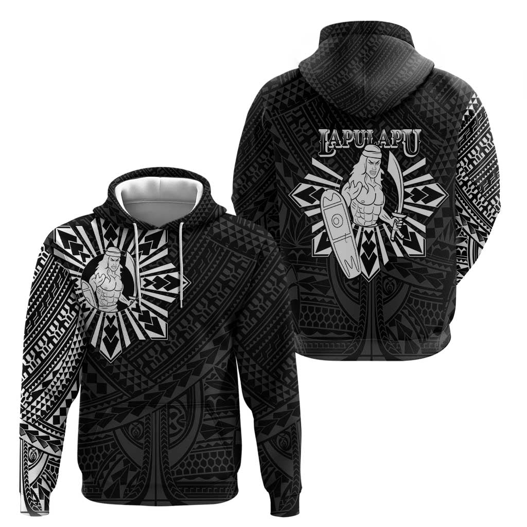 Philippines Tribal Zip Hoodie King Lapu Lapu Black Version LT05 - Polynesian Pride