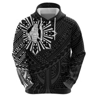 Philippines Tribal Zip Hoodie King Lapu Lapu Black Version LT05 - Polynesian Pride
