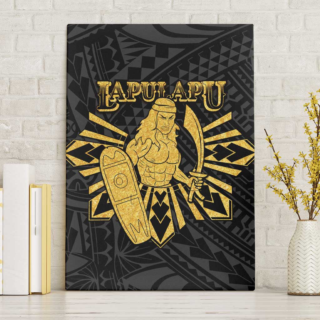 Philippines Tribal Canvas Wall Art King Lapu Lapu Gold Version LT05 Without Frame Gold - Polynesian Pride