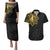 Philippines Tribal Couples Matching Puletasi and Hawaiian Shirt King Lapu Lapu Gold Version