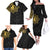 Philippines Tribal Family Matching Off The Shoulder Long Sleeve Dress and Hawaiian Shirt King Lapu Lapu Gold Version