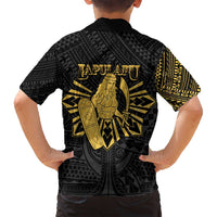 Philippines Tribal Family Matching Tank Maxi Dress and Hawaiian Shirt King Lapu Lapu Gold Version