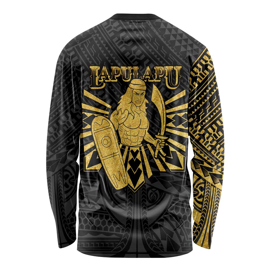 Philippines Tribal Long Sleeve Shirt King Lapu Lapu Gold Version