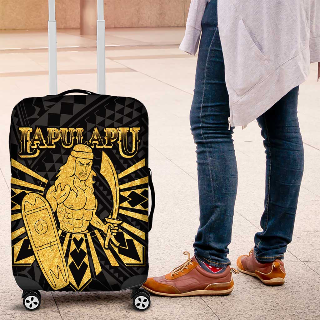 Philippines Tribal Luggage Cover King Lapu Lapu Gold Version LT05 Gold - Polynesian Pride