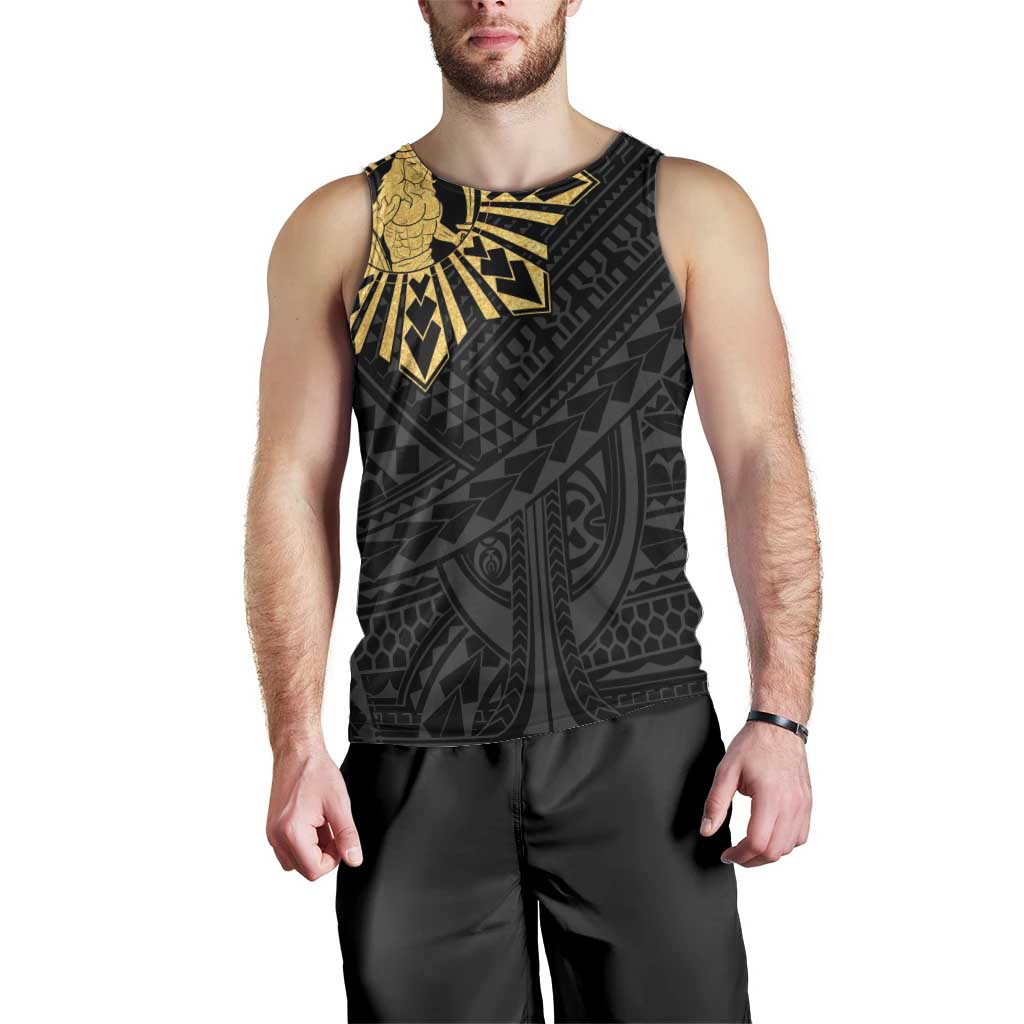 Philippines Tribal Men Tank Top King Lapu Lapu Gold Version