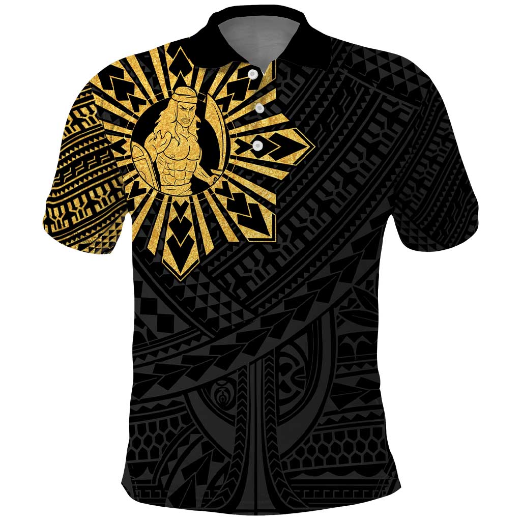 Philippines Tribal Polo Shirt King Lapu Lapu Gold Version LT05 Gold - Polynesian Pride