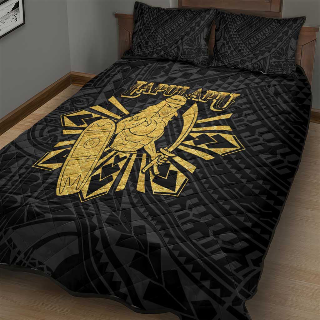 Philippines Tribal Quilt Bed Set King Lapu Lapu Gold Version