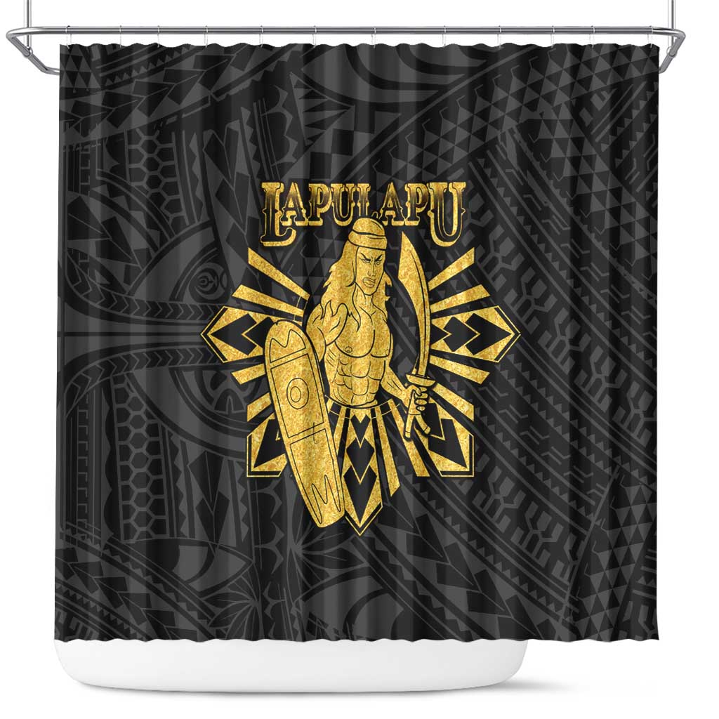Philippines Tribal Shower Curtain King Lapu Lapu Gold Version LT05 Gold - Polynesian Pride