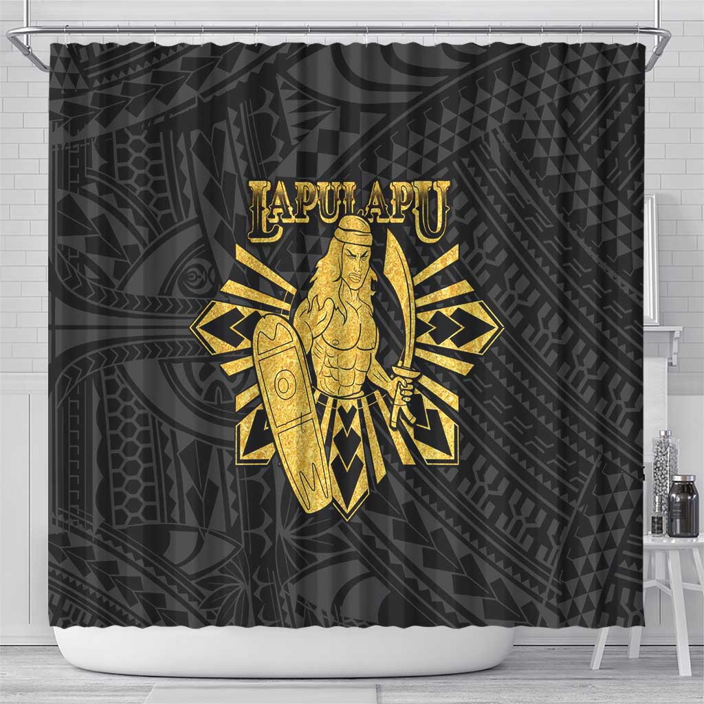 Philippines Tribal Shower Curtain King Lapu Lapu Gold Version LT05 - Polynesian Pride
