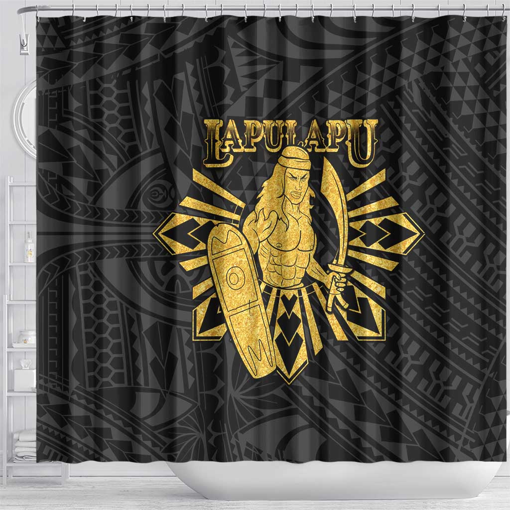 Philippines Tribal Shower Curtain King Lapu Lapu Gold Version LT05 - Polynesian Pride