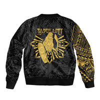 Philippines Tribal Sleeve Zip Bomber Jacket King Lapu Lapu Gold Version LT05 - Polynesian Pride
