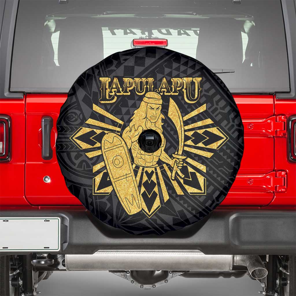 Philippines Tribal Spare Tire Cover King Lapu Lapu Gold Version LT05 - Polynesian Pride
