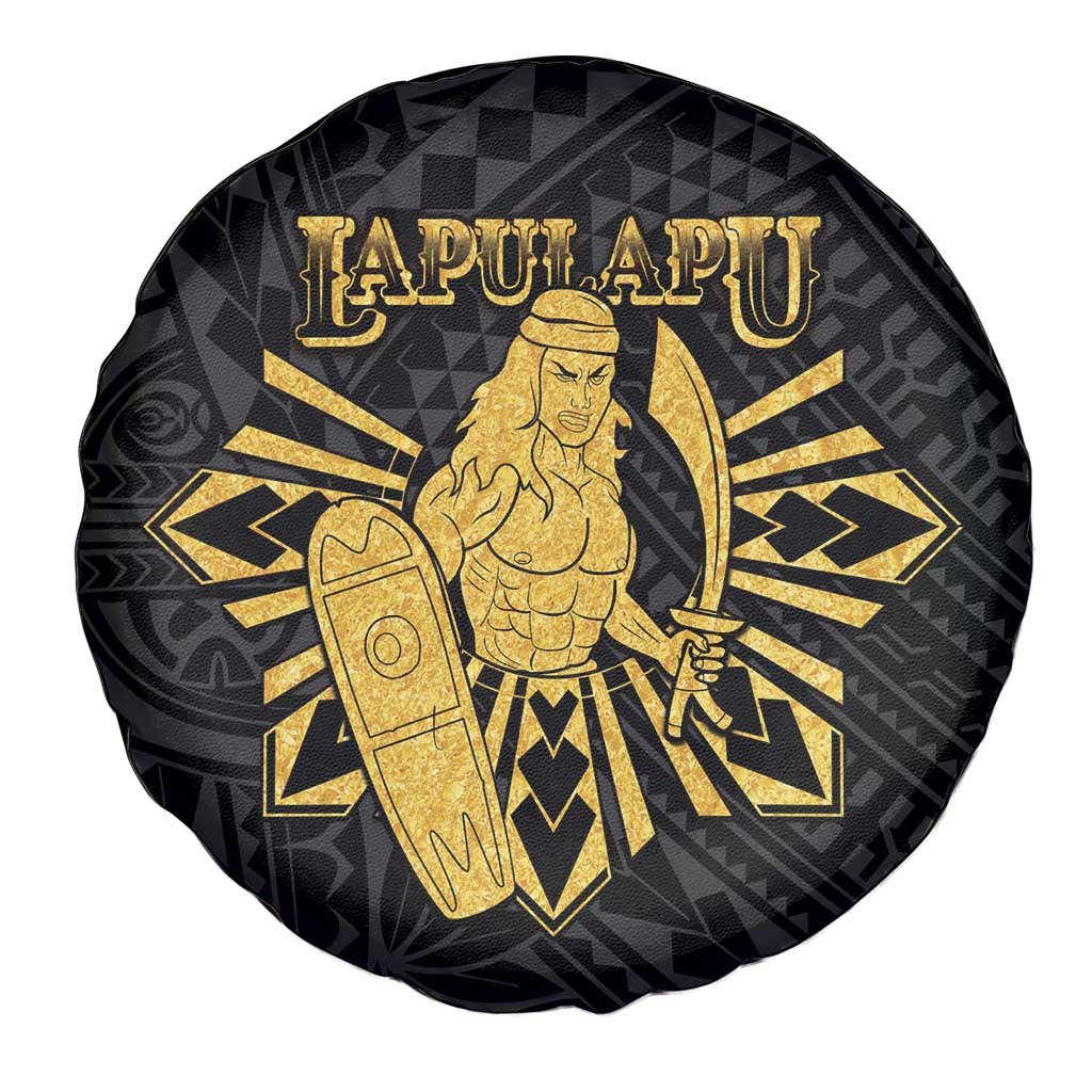Philippines Tribal Spare Tire Cover King Lapu Lapu Gold Version LT05 - Polynesian Pride