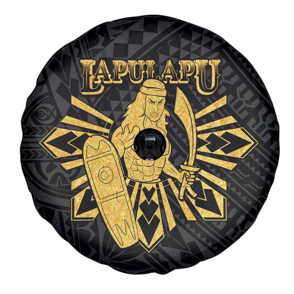 Philippines Tribal Spare Tire Cover King Lapu Lapu Gold Version LT05 - Polynesian Pride