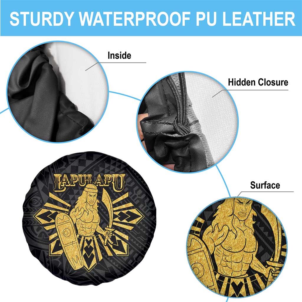Philippines Tribal Spare Tire Cover King Lapu Lapu Gold Version LT05 - Polynesian Pride