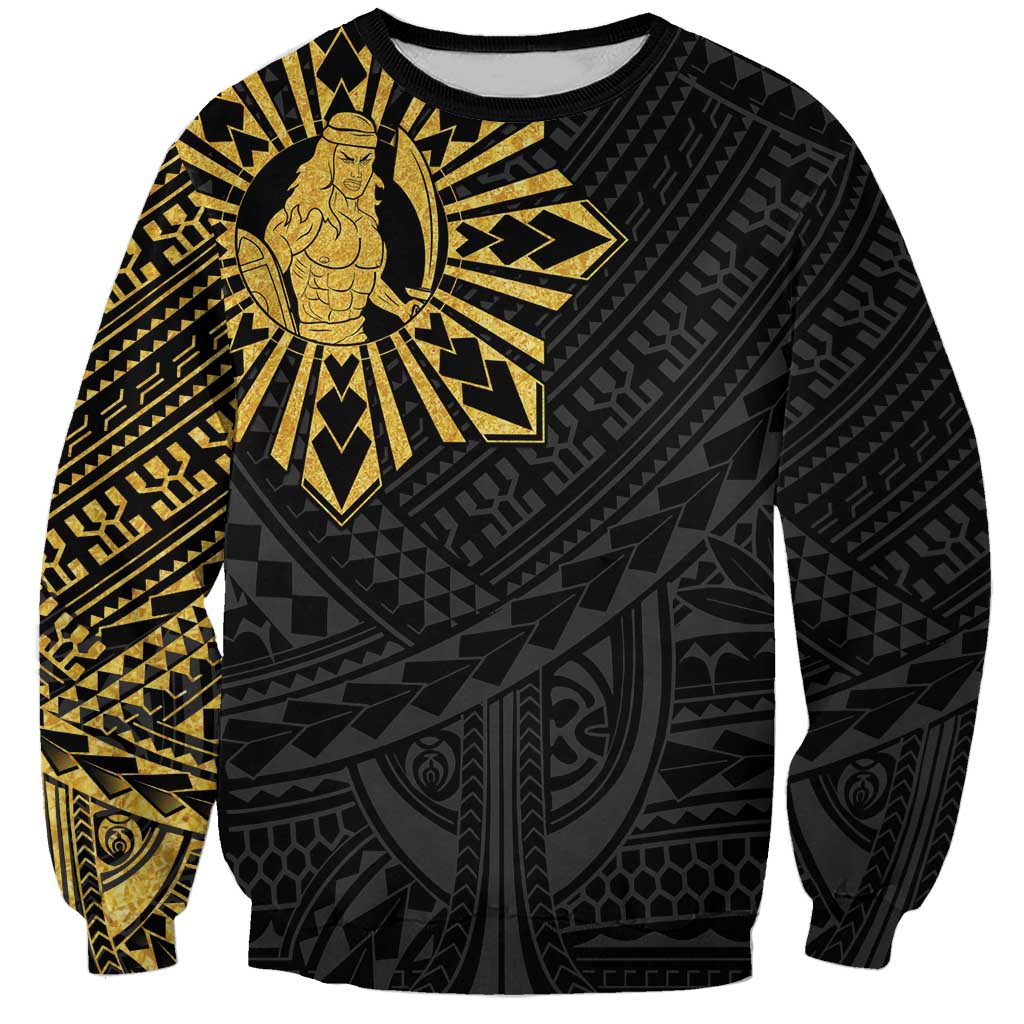 Philippines Tribal Sweatshirt King Lapu Lapu Gold Version LT05 Unisex Gold - Polynesian Pride