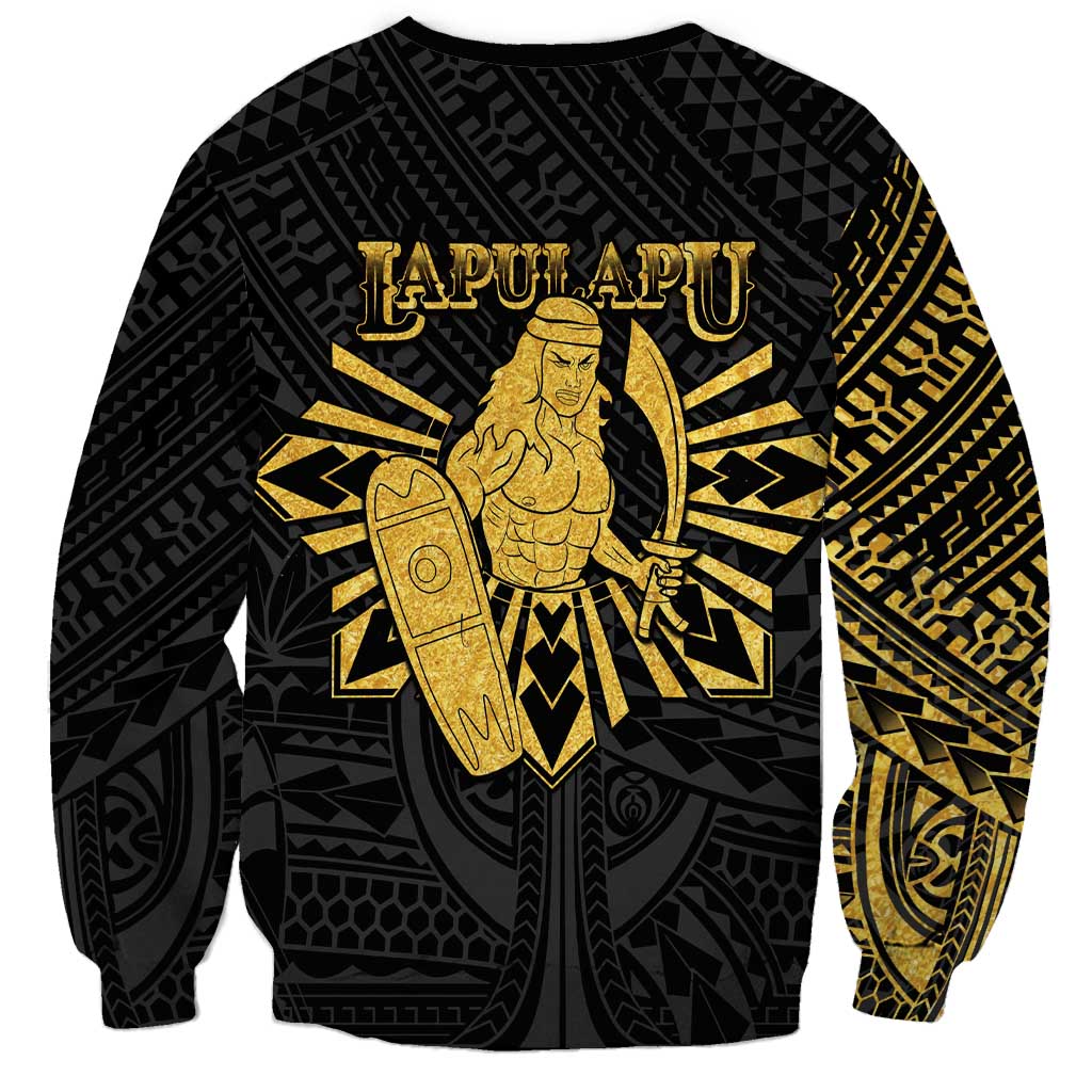 Philippines Tribal Sweatshirt King Lapu Lapu Gold Version