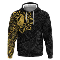 Philippines Tribal Zip Hoodie King Lapu Lapu Gold Version LT05 Pullover Hoodie Gold - Polynesian Pride
