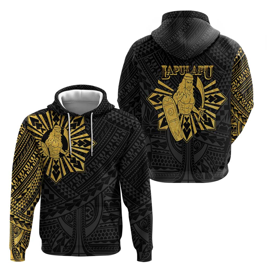 Philippines Tribal Zip Hoodie King Lapu Lapu Gold Version LT05 - Polynesian Pride