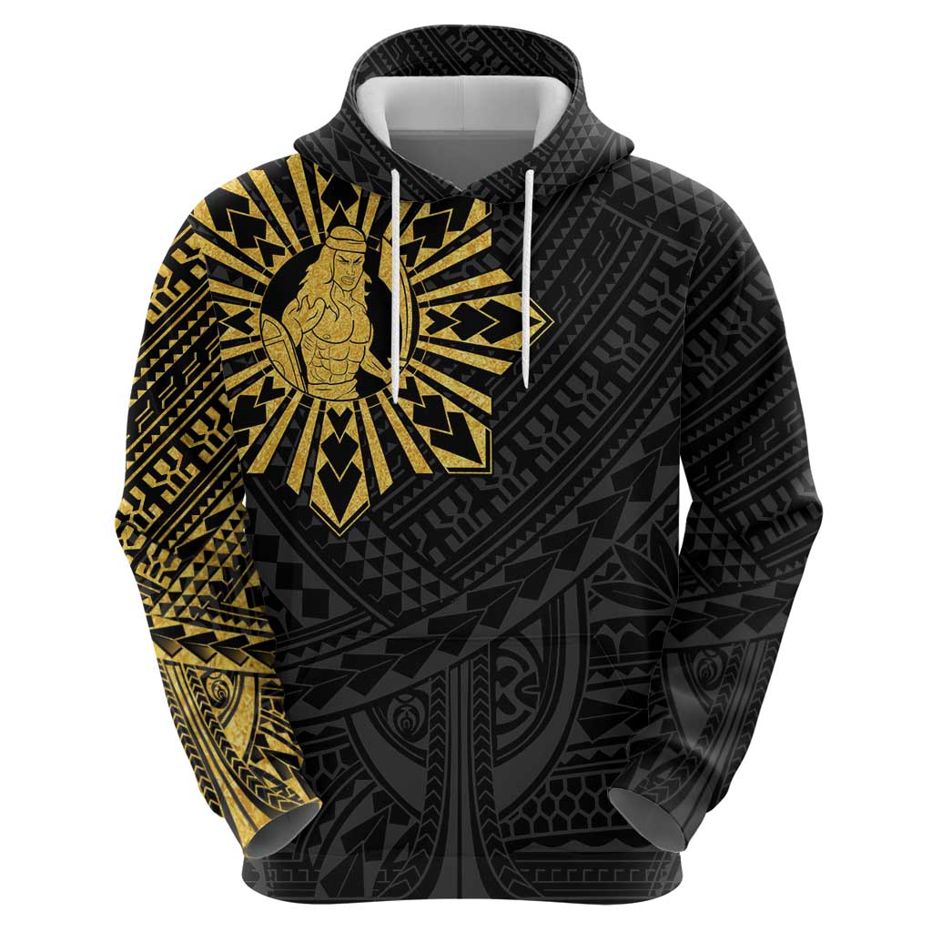 Philippines Tribal Zip Hoodie King Lapu Lapu Gold Version LT05 - Polynesian Pride