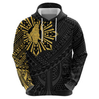 Philippines Tribal Zip Hoodie King Lapu Lapu Gold Version LT05 - Polynesian Pride