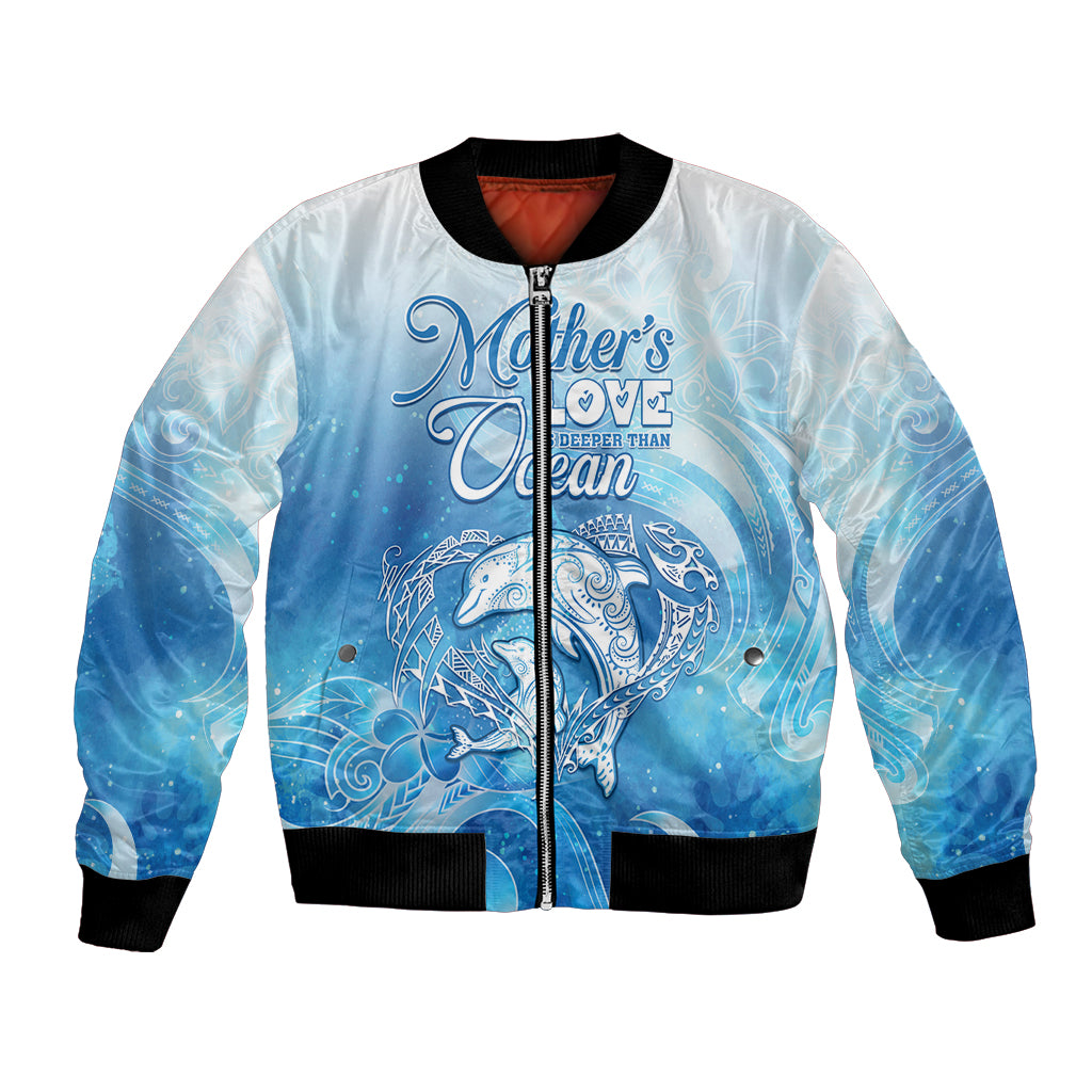 Mother's Love Is Deeper Than Ocean Bomber Jacket Polynesian Style
