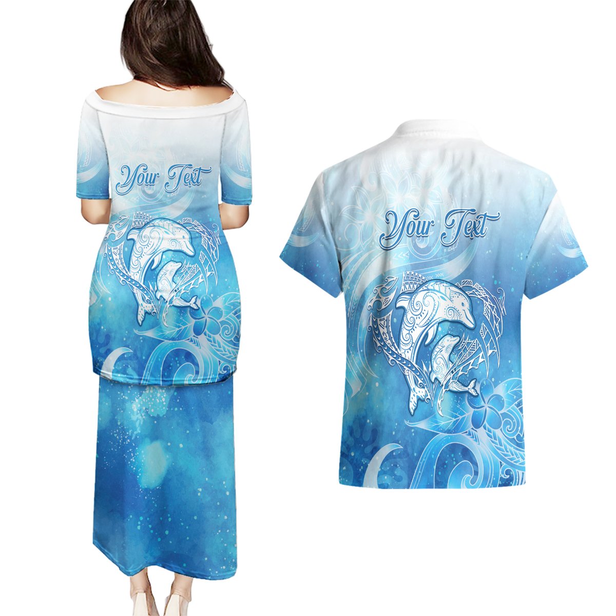 Mother's Love Is Deeper Than Ocean Couples Matching Puletasi and Hawaiian Shirt Polynesian Style LT05 - Polynesian Pride