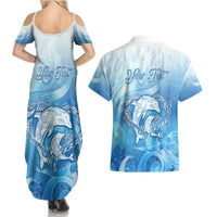 Mother's Love Is Deeper Than Ocean Couples Matching Summer Maxi Dress and Hawaiian Shirt Polynesian Style