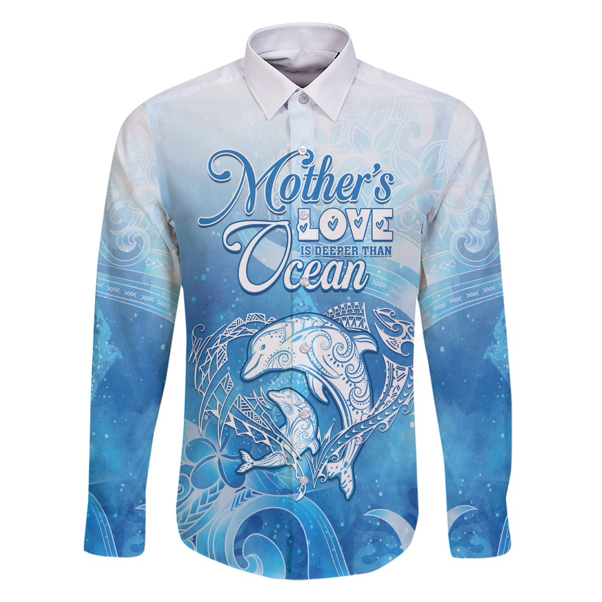 Mother's Love Is Deeper Than Ocean Family Matching Short Sleeve Bodycon Dress and Hawaiian Shirt Polynesian Style