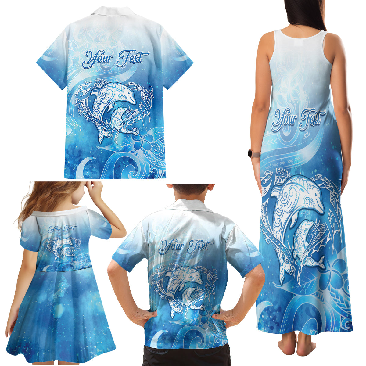 Mother's Love Is Deeper Than Ocean Family Matching Tank Maxi Dress and Hawaiian Shirt Polynesian Style