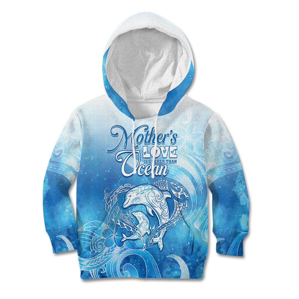 Mother's Love Is Deeper Than Ocean Kid Hoodie Polynesian Style LT05 Hoodie Blue - Polynesian Pride